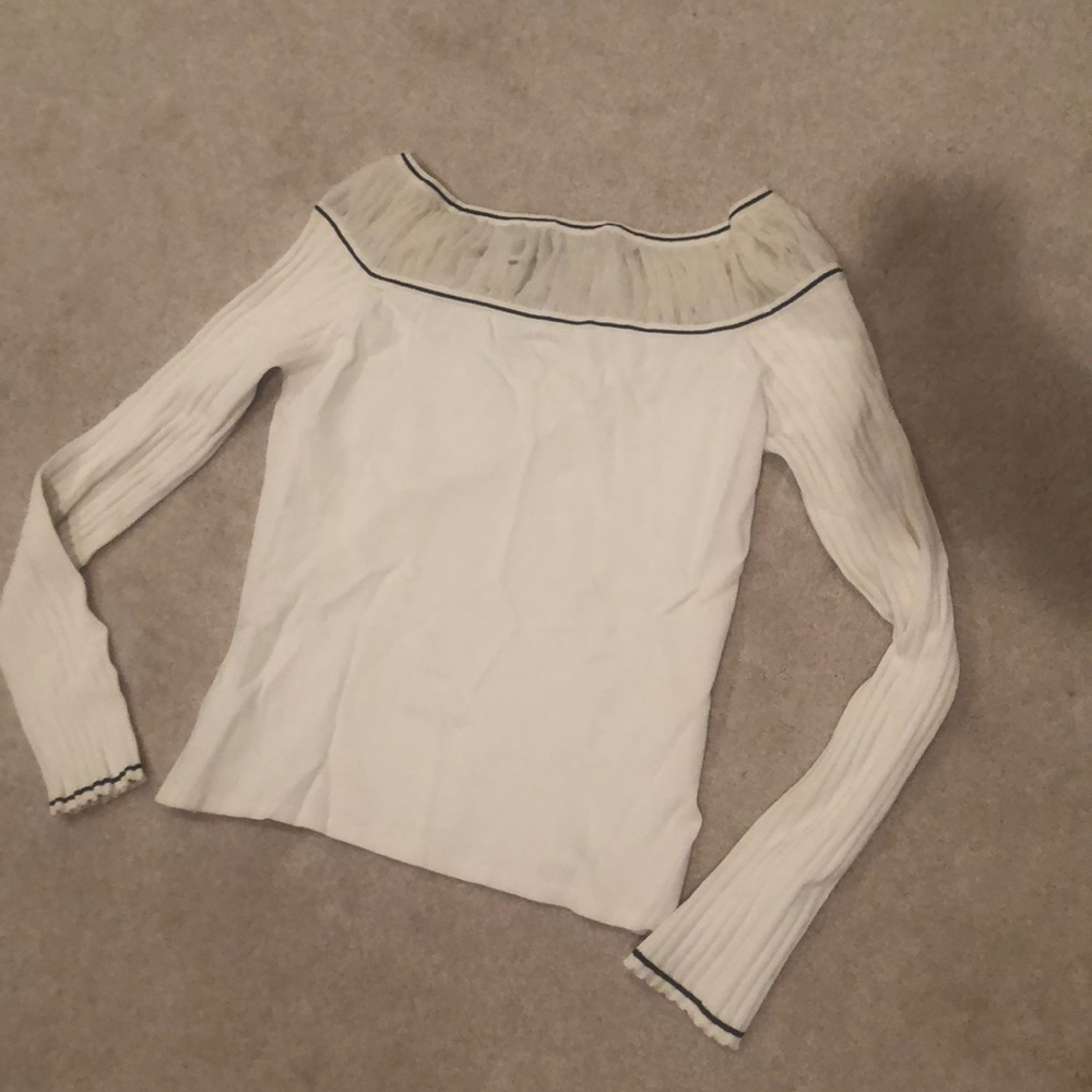 White Boat Neck Sweater 😍